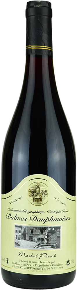 Vin rouge Merlot Pinot Noël Martin Bouteille de vin rouge Merlot Pinot du domaine Noël Martin